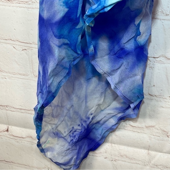 Gottex 100% Silk Floral Purple Scarf Wrap Shawl Beach One Size Cover Up 48X25 - Picture 6 of 6